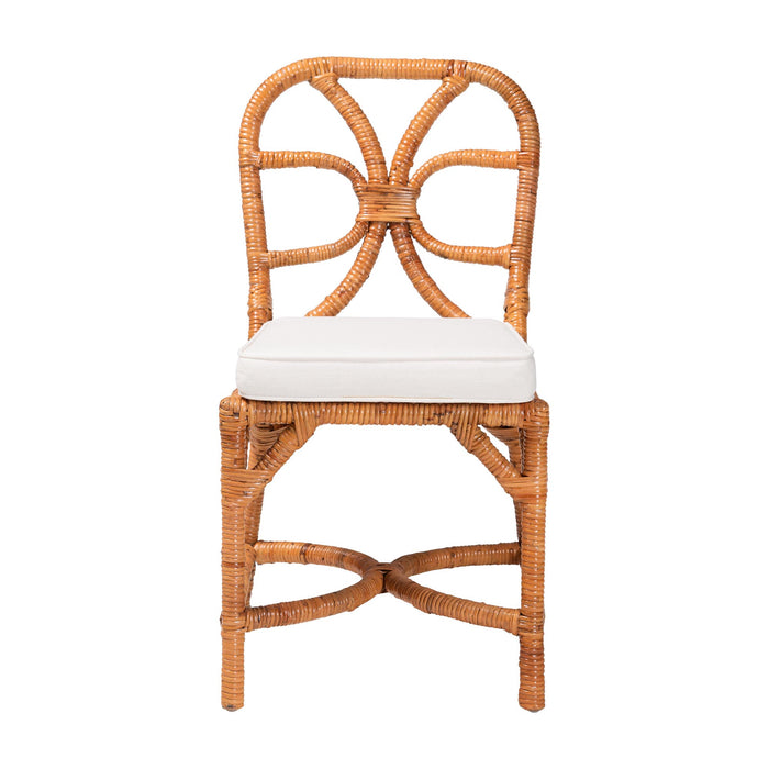 Alondra Natural Rattan Dining Chair with Removable Cushion