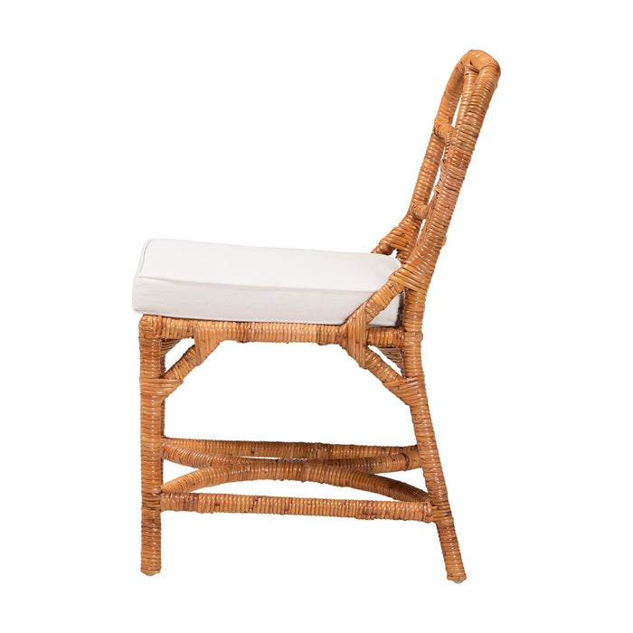 Alondra Natural Rattan Dining Chair with Removable Cushion