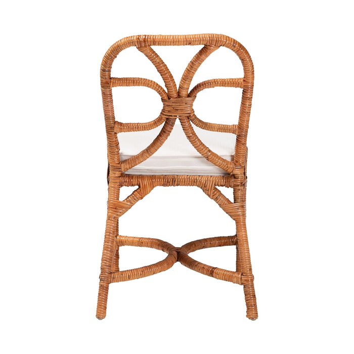 Alondra Natural Rattan Dining Chair with Removable Cushion