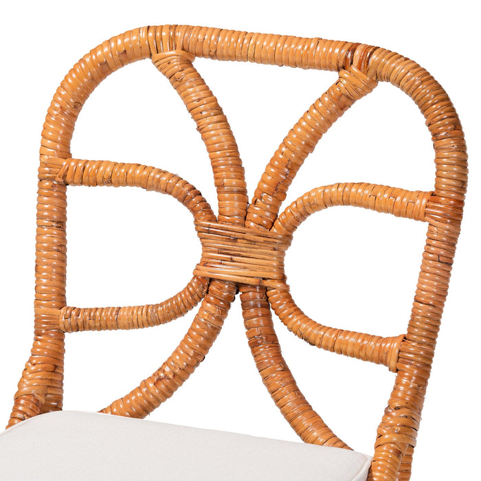 Alondra Natural Rattan Dining Chair with Removable Cushion