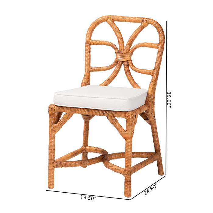 Alondra Natural Rattan Dining Chair with Removable Cushion