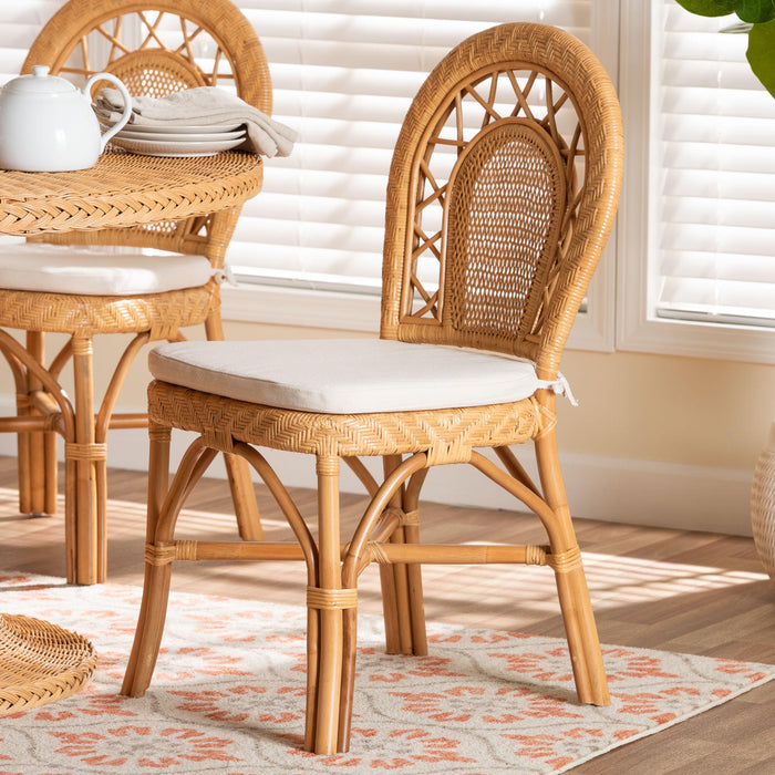 Adam Natural Rattan Dining Chair – Curved Backrest