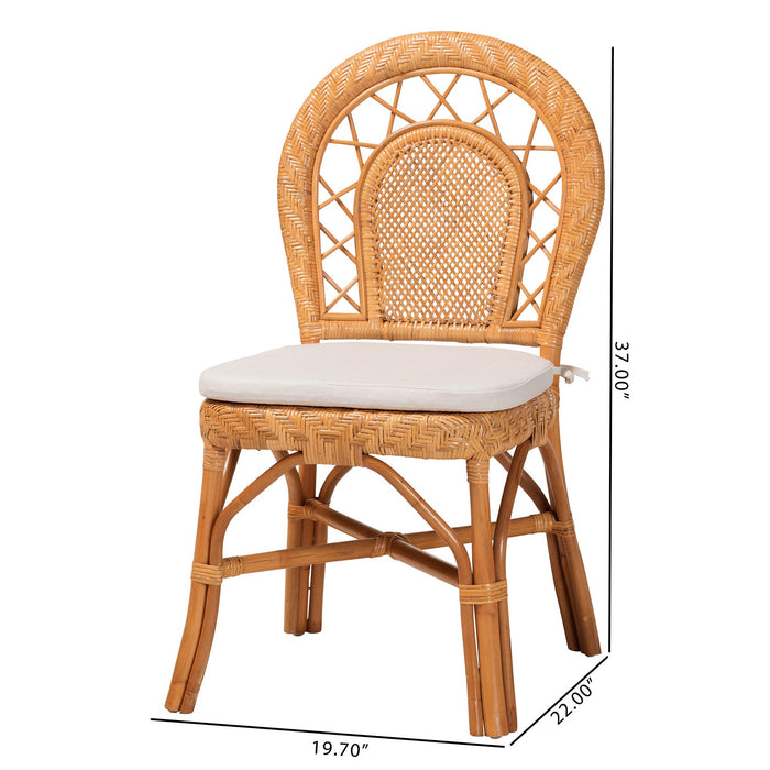 Adam Natural Rattan Dining Chair – Curved Backrest