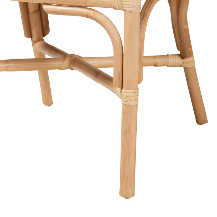 Hollis Natural Rattan Barrel Chair with Cushion – Natural