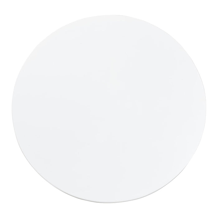 Parvana Round Coffee Table with Fluted Pedestal Base – White Resin