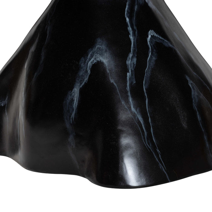 Aponi Round Black Marbled Resin Coffee Table
