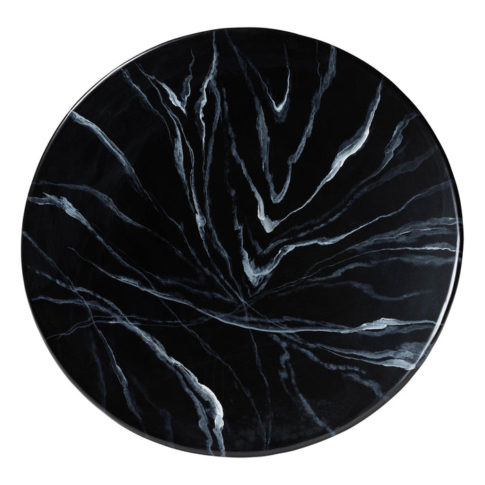 Aponi Round Black Marbled Resin Coffee Table
