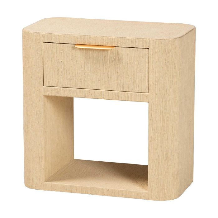 Beauford Grasscloth 1-Drawer Nightstand