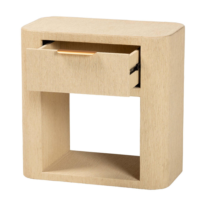 Beauford Grasscloth 1-Drawer Nightstand