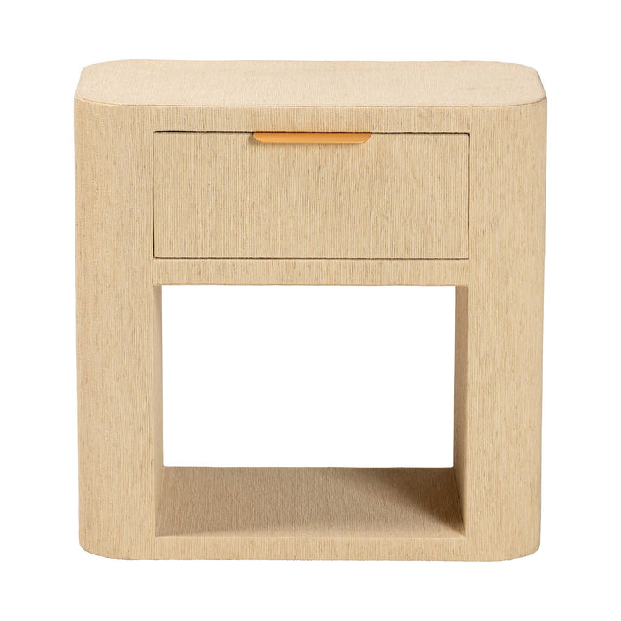 Beauford Grasscloth 1-Drawer Nightstand
