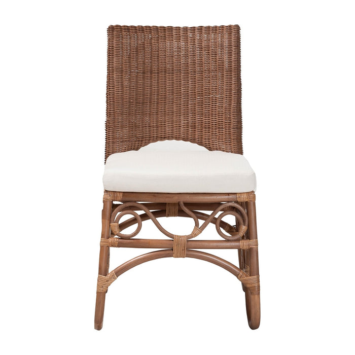Rivan Natural Rattan Dining Chair – Woven Backrest
