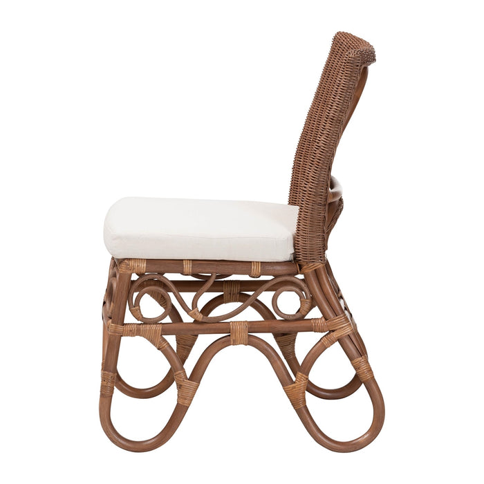 Rivan Natural Rattan Dining Chair – Woven Backrest
