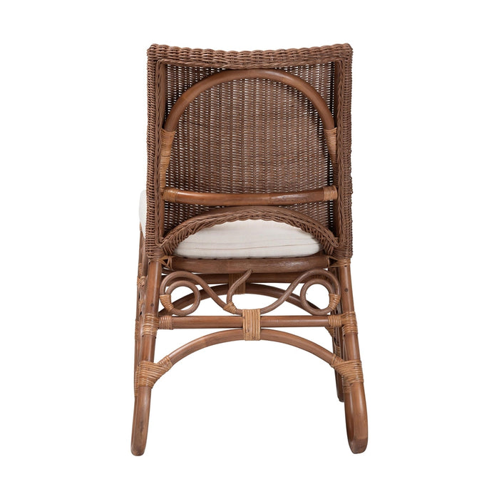 Rivan Natural Rattan Dining Chair – Woven Backrest