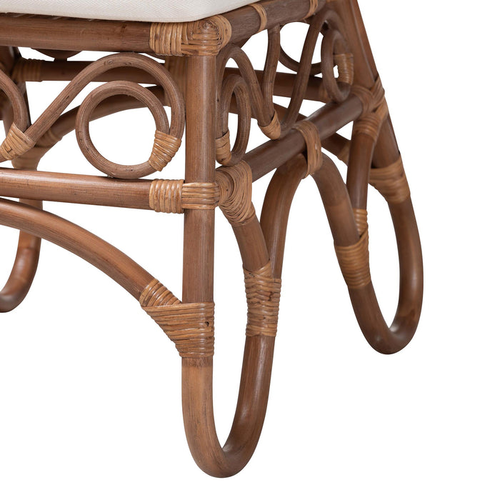 Rivan Natural Rattan Dining Chair – Woven Backrest