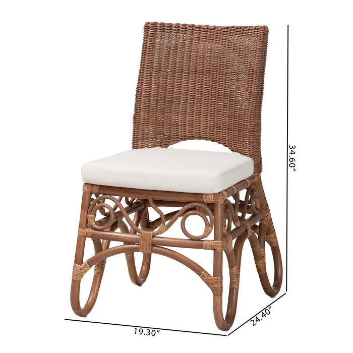 Rivan Natural Rattan Dining Chair – Woven Backrest