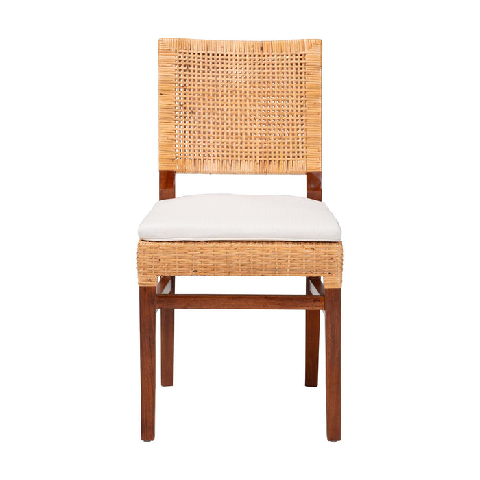 Lesia Natural Rattan Dining Chair with Cushion
