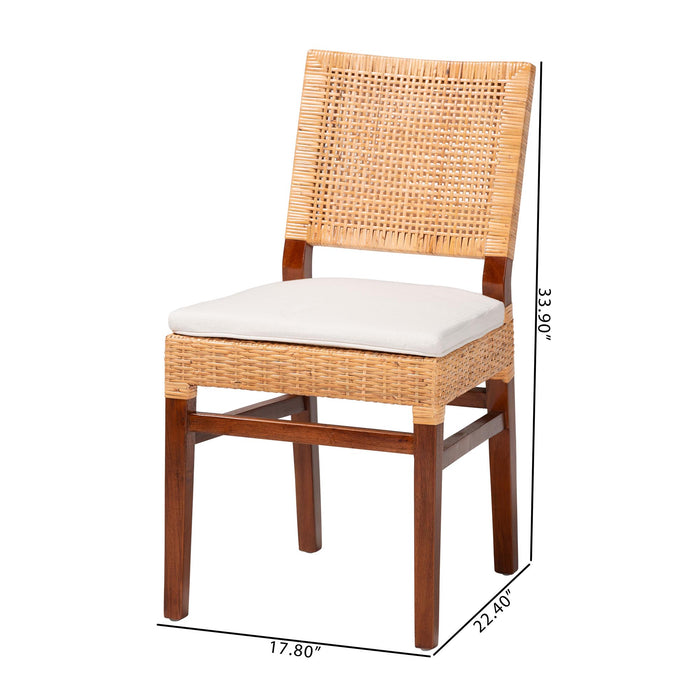 Lesia Natural Rattan Dining Chair with Cushion