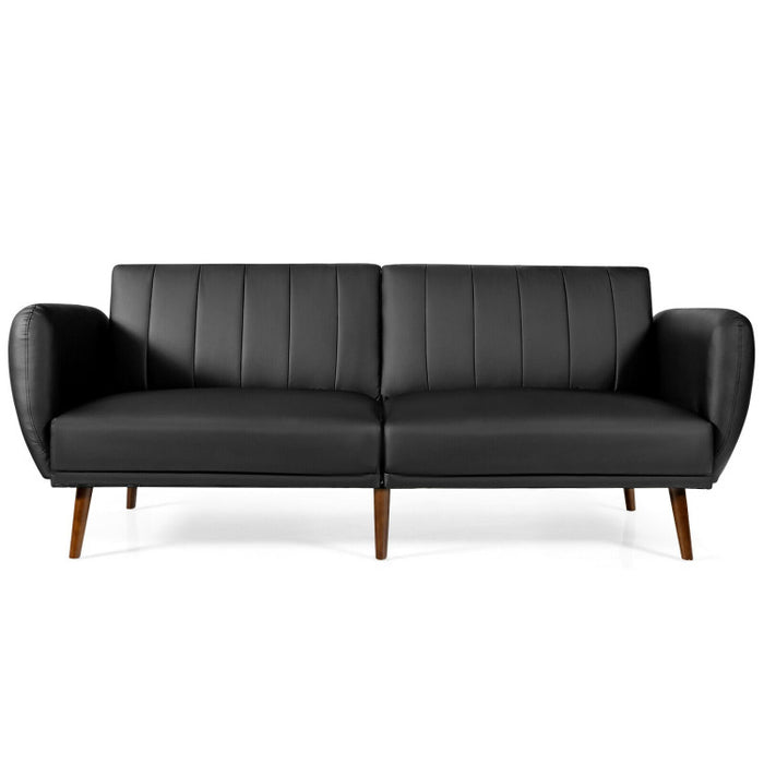 3 Seat Convertible Sofa Bed with Adjustable Backrest/Black