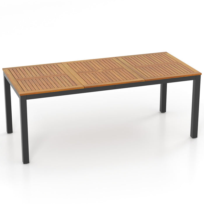8-Person Outdoor Dining Table – 79 Inch Acacia Wood Patio Table