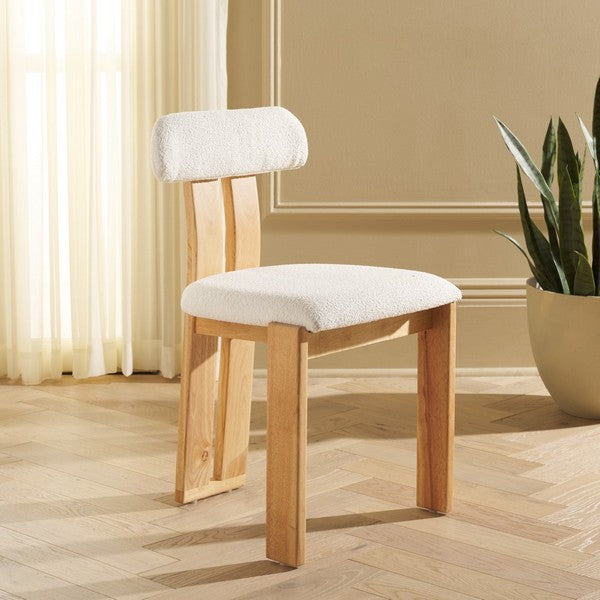 Cayde Boucle Dining Chair/Cream/Light Blonde