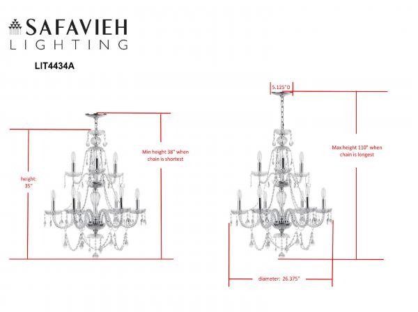 Aura 9 Light 26 Inch Dia Adjustable Beaded Chandelier