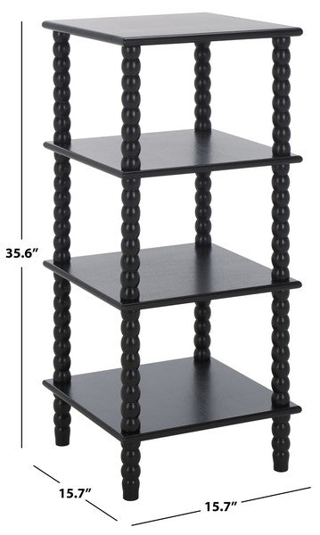 Dilyn 4 Tier Shelving Unit/ Matte Black