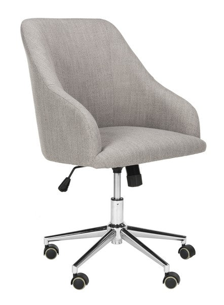 Adrienne Linen Chrome Leg Swivel Office Chair/Grey Chrome