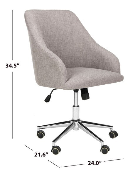 Adrienne Linen Chrome Leg Swivel Office Chair/Grey Chrome
