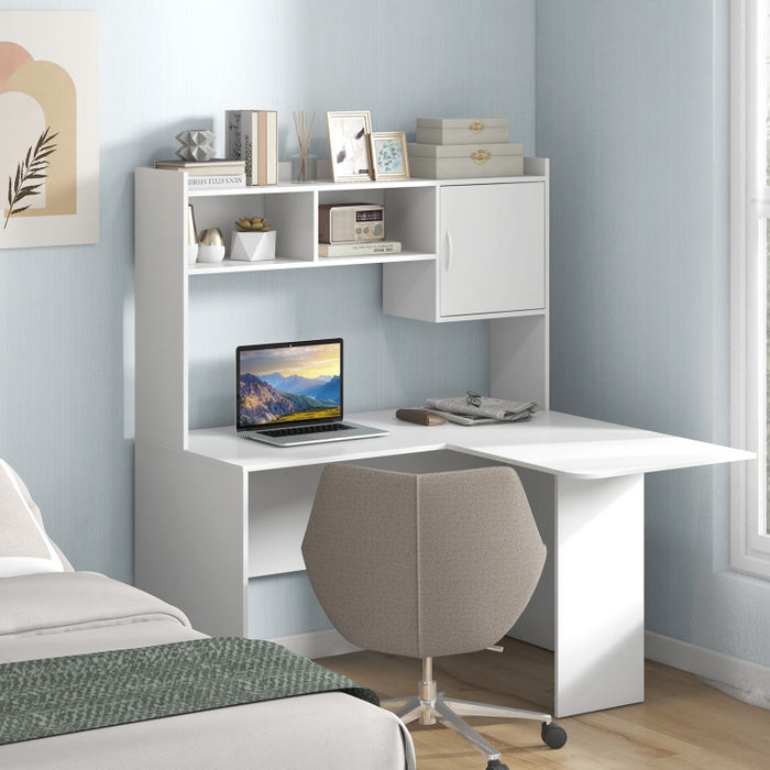 L-Shaped Desk Corner Computer Desk with Open Storage