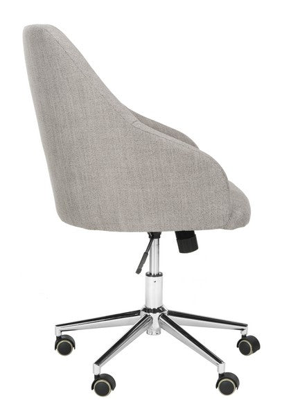 Adrienne Linen Chrome Leg Swivel Office Chair/Grey Chrome