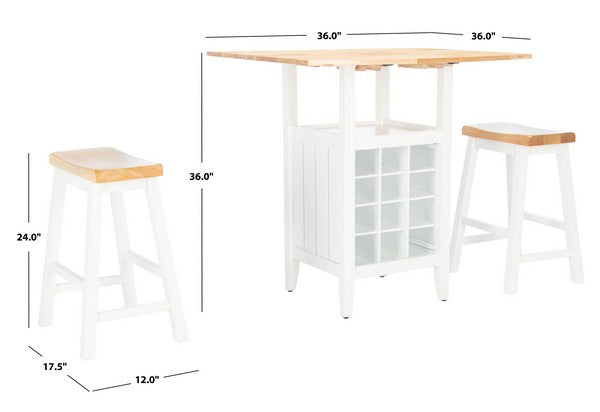 Casey 3 Pc Set Drop Leaf Pub Table