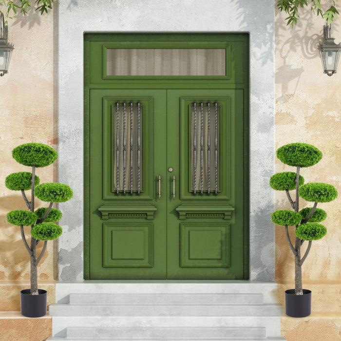 6-Ball Artificial Cypress Topiary Tree with Weighted Pot