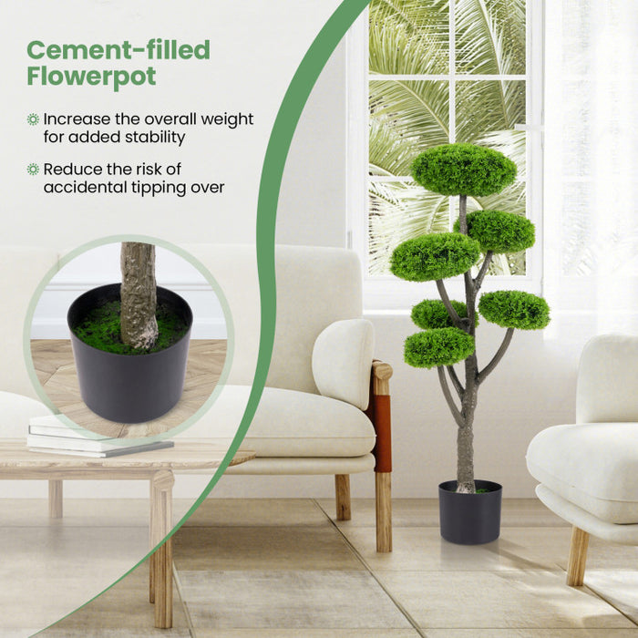 6-Ball Artificial Cypress Topiary Tree with Weighted Pot