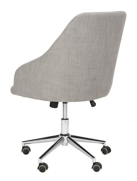 Adrienne Linen Chrome Leg Swivel Office Chair/Grey Chrome