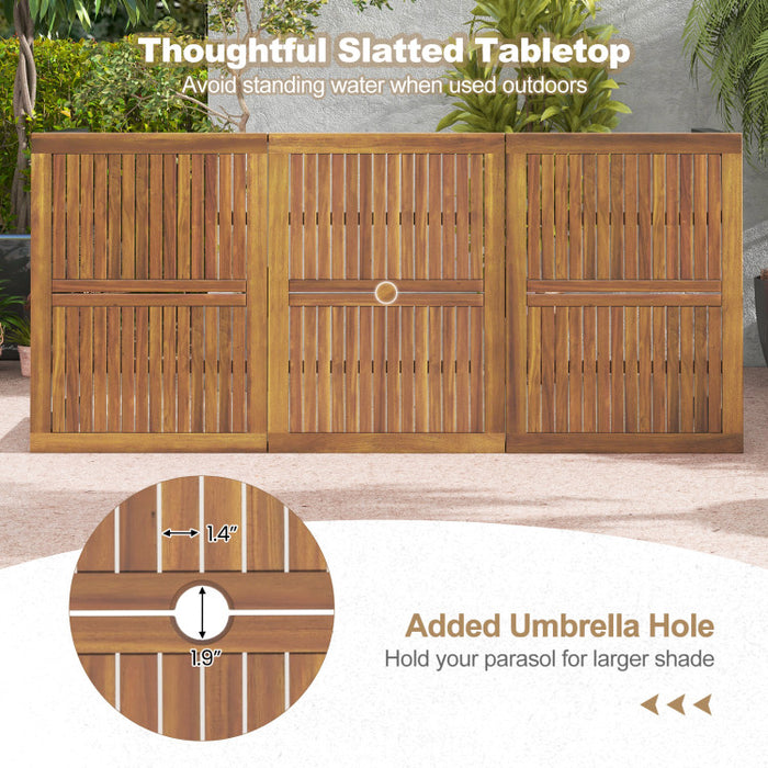 8-Person Outdoor Dining Table – 79 Inch Acacia Wood Patio Table