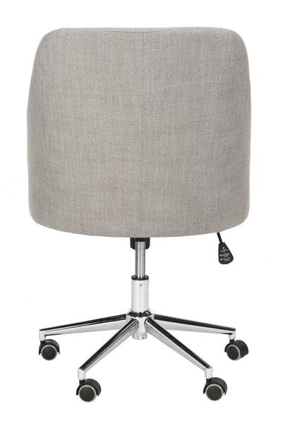 Adrienne Linen Chrome Leg Swivel Office Chair/Grey Chrome