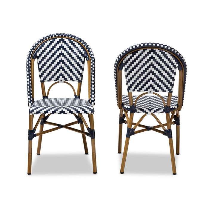 CELIE OUTDOOR BAMBOO BISTRO DINING CHAIR SET OF 2