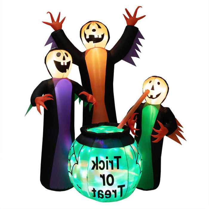 8 Feet Halloween Inflatable Witch Decor with Bright LED Lights