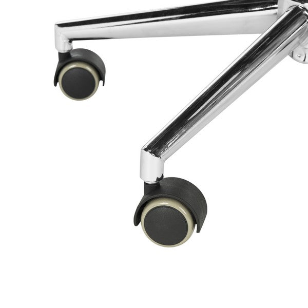 Adrienne Linen Chrome Leg Swivel Office Chair/Grey Chrome