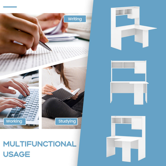 L-Shaped Desk Corner Computer Desk with Open Storage
