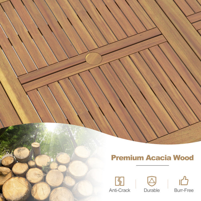 8-Person Outdoor Dining Table – 79 Inch Acacia Wood Patio Table