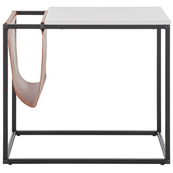 Eugenia Side Table/White/Brown/Black