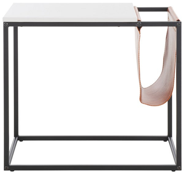 Eugenia Side Table/White/Brown/Black