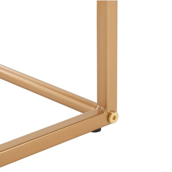 Eugenia Side Table/White/Brown/Gold