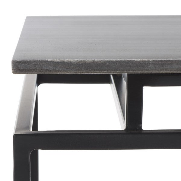 Guernica 1 Shelf Rectangle Accent Table/ Monsoon Black Marble/ Black