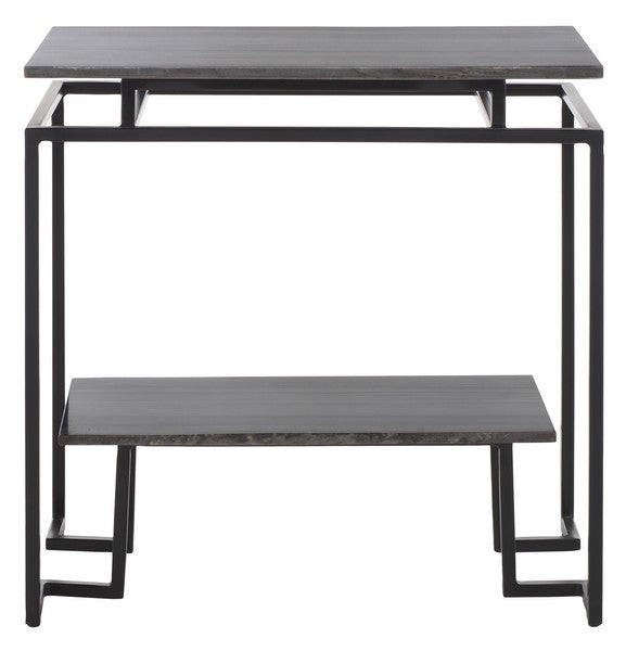 Guernica 1 Shelf Rectangle Accent Table/ Monsoon Black Marble/ Black