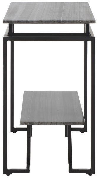 Guernica 1 Shelf Rectangle Accent Table/ Monsoon Black Marble/ Black