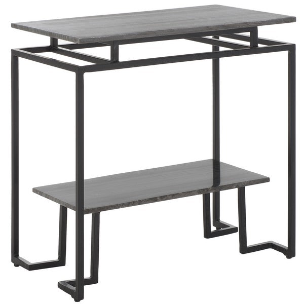 Guernica 1 Shelf Rectangle Accent Table/ Monsoon Black Marble/ Black