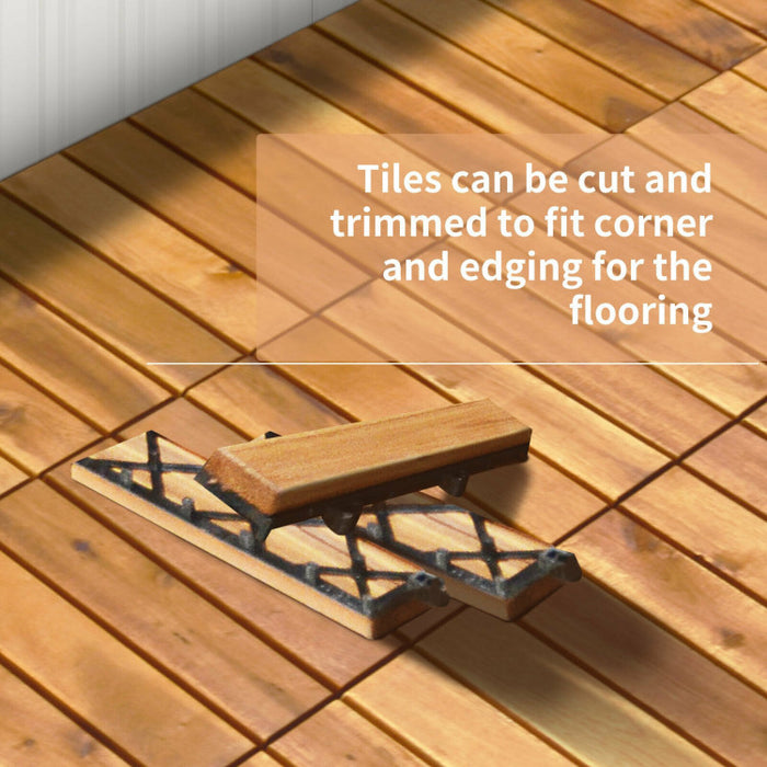 27 Pieces Acacia Wood Patio Deck Tile