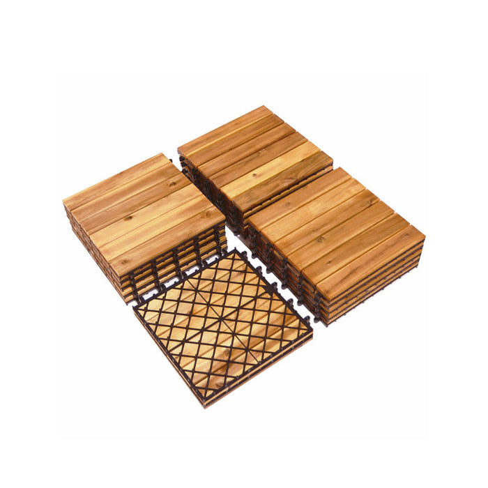 27 Pieces Acacia Wood Patio Deck Tile
